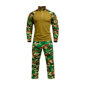 Conjunto táctico militar con playera de manga larga con velcros y 2 b…