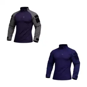 Playera táctica 9f9 manga larga con velcros para actividades al aire …