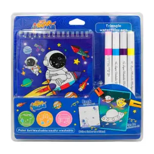 Blíster con libreta con estampado holografico + 4 marcadores triangul…