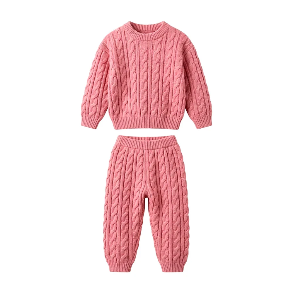 Conjunto de pijama afelpada con 2 piezas pants y suéter en color liso…