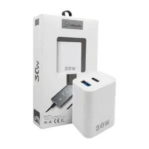 Cubo cargador con puerto usb y usb-c + cable cargador con entrada tip…
