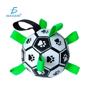 Pelota de fútbol para perros con correas, 6 pulgadas, variedad de dis…