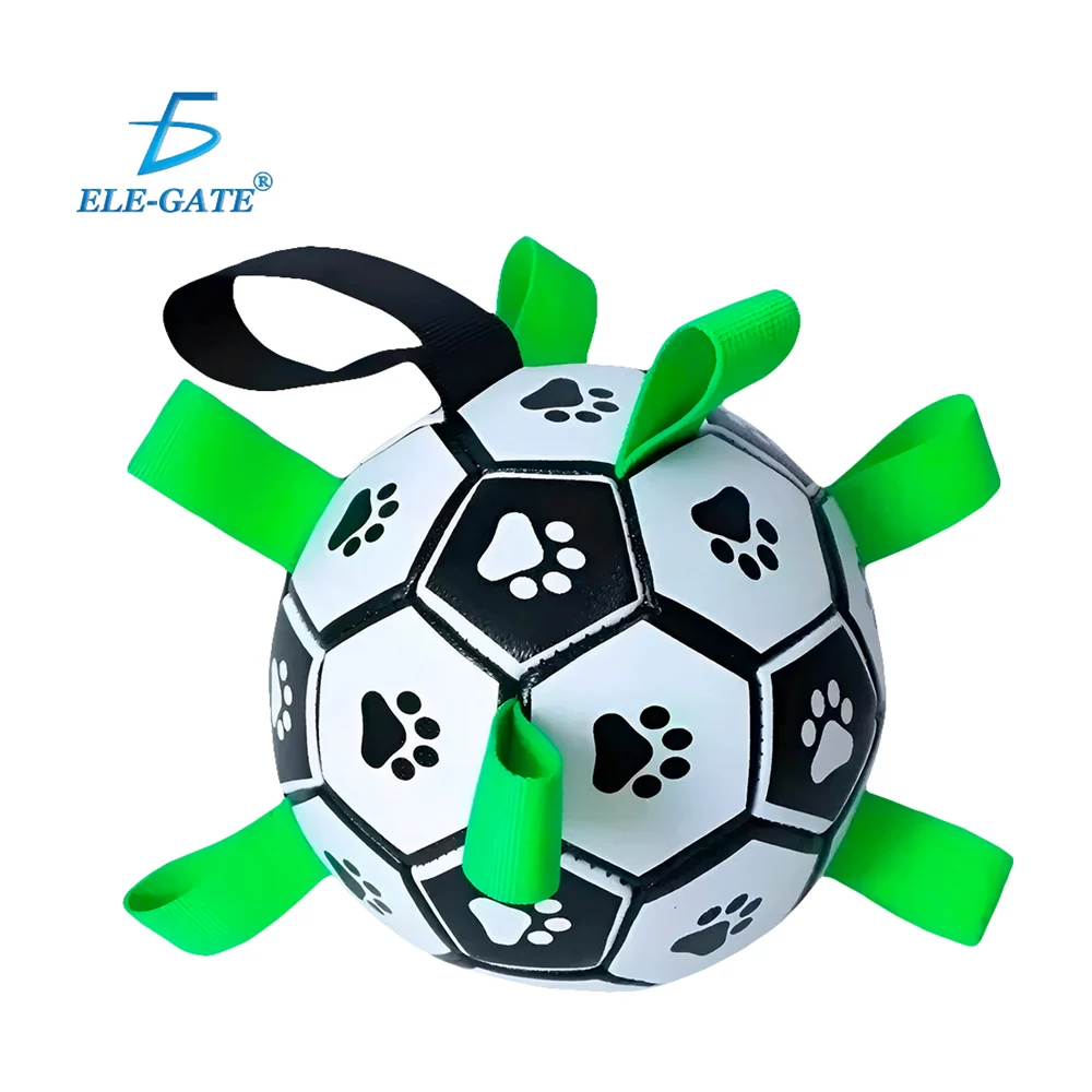 Pelota de fútbol para perros con correas, 6 pulgadas, variedad de dis…
