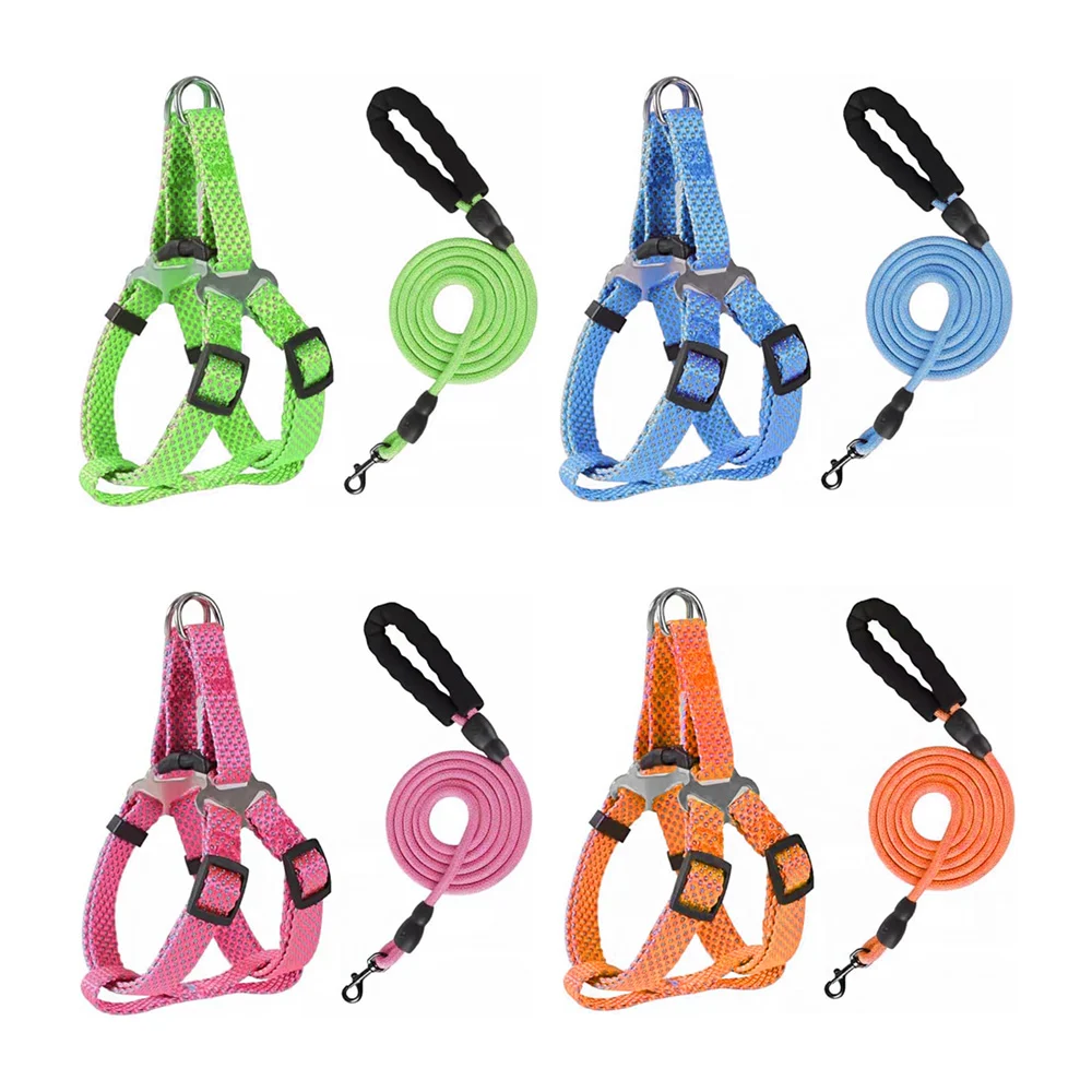 Juego de arnés con correa para mascota tipo trenzado de dos colores r…