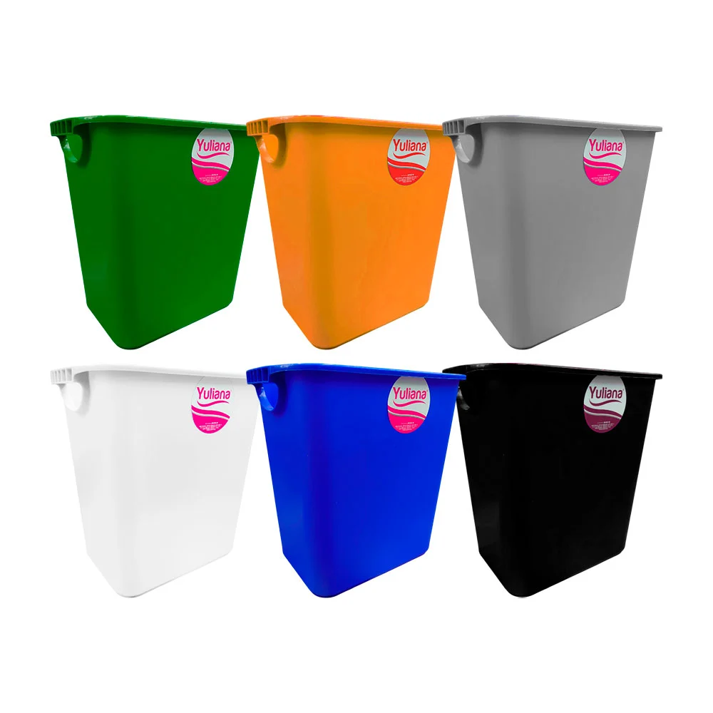 Bote cesto de basura rectangular de plástico para oficina, 31x23x15cm…