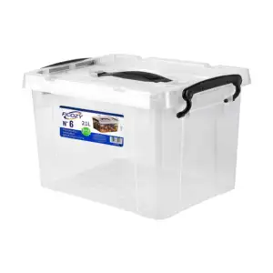 Caja de plástico transparente para almacenamiento, capacidad de 21l /…