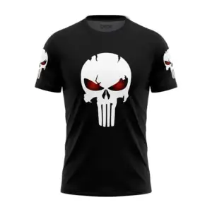 Playera - camisa unitalla con estampado de punisher para hombre