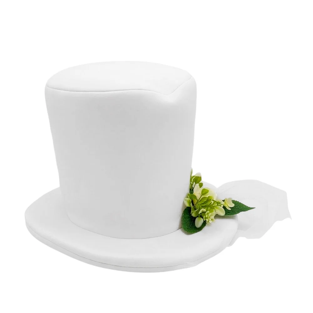 1pza Sombrero grande para fiesta con temática de novia con velo y flo…