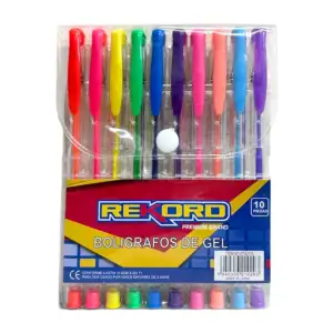 Blíster 10 plumas de gel tonos pastel st42175