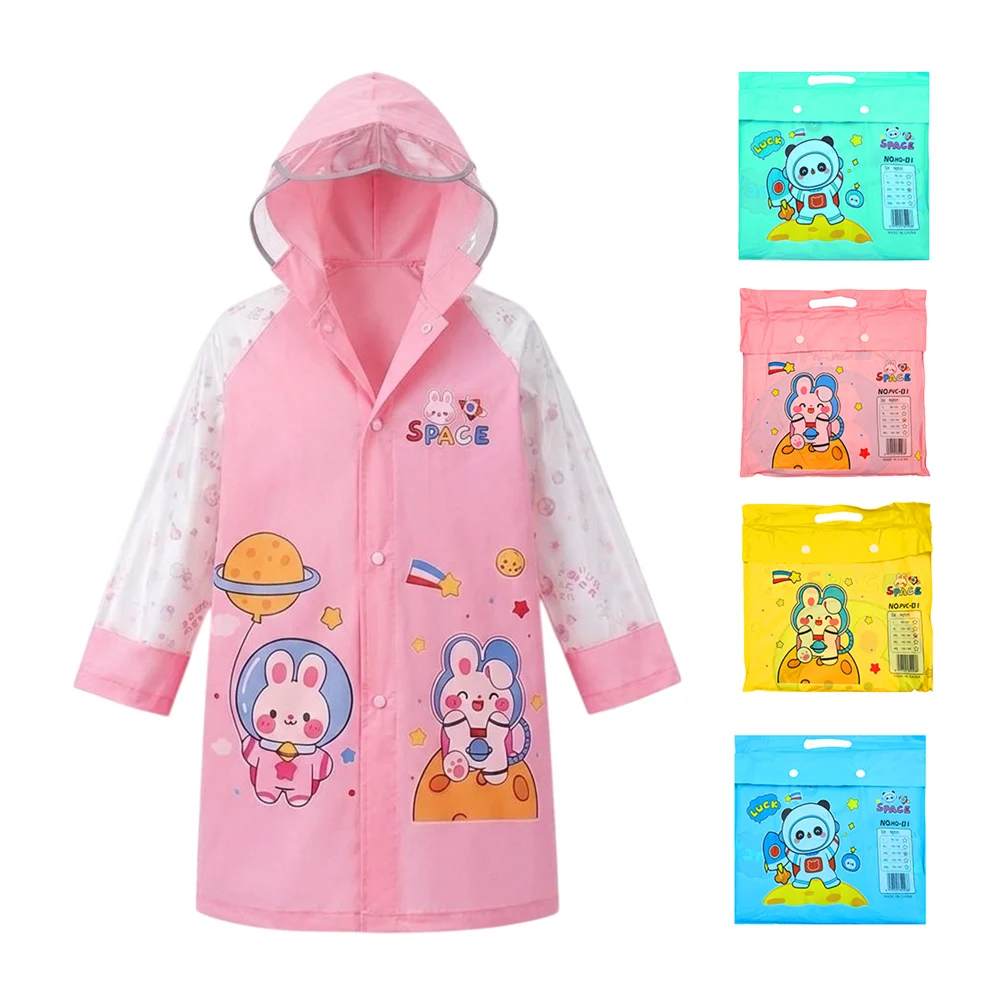 1pza Impermeable infantil tipo ponchito, de plástico, con diseño esta…