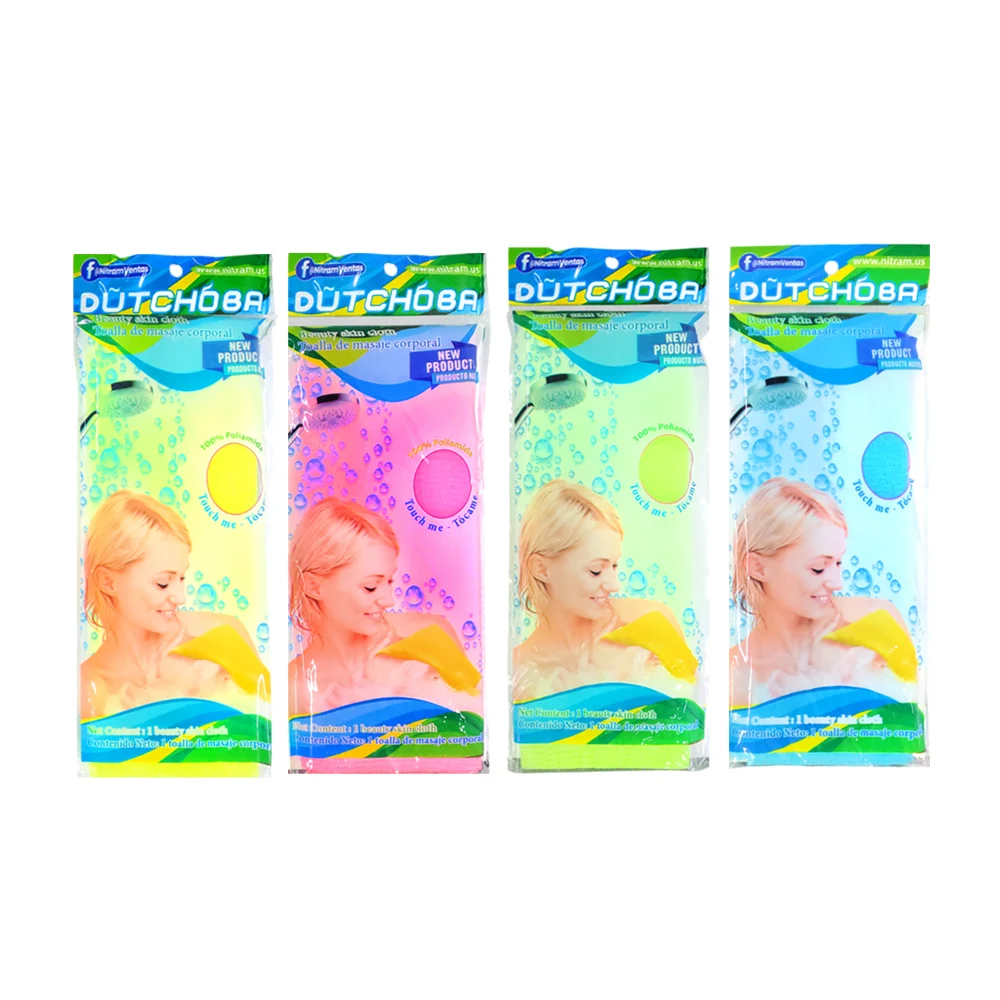 Estropajo mediano áspero y flexible para ducha, variedad de colores