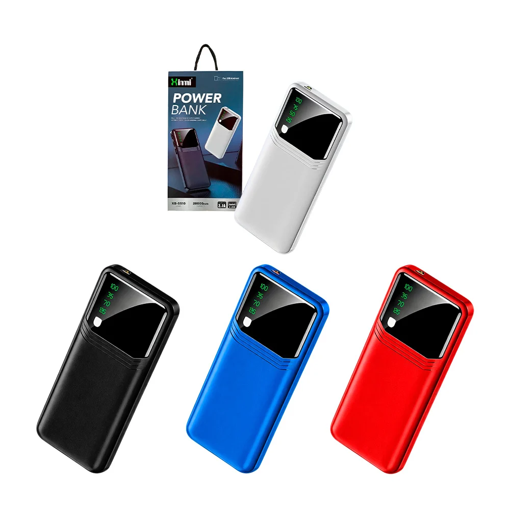Power bank de 20000mah con 3 puertos usb y indicador de bateria, vari…