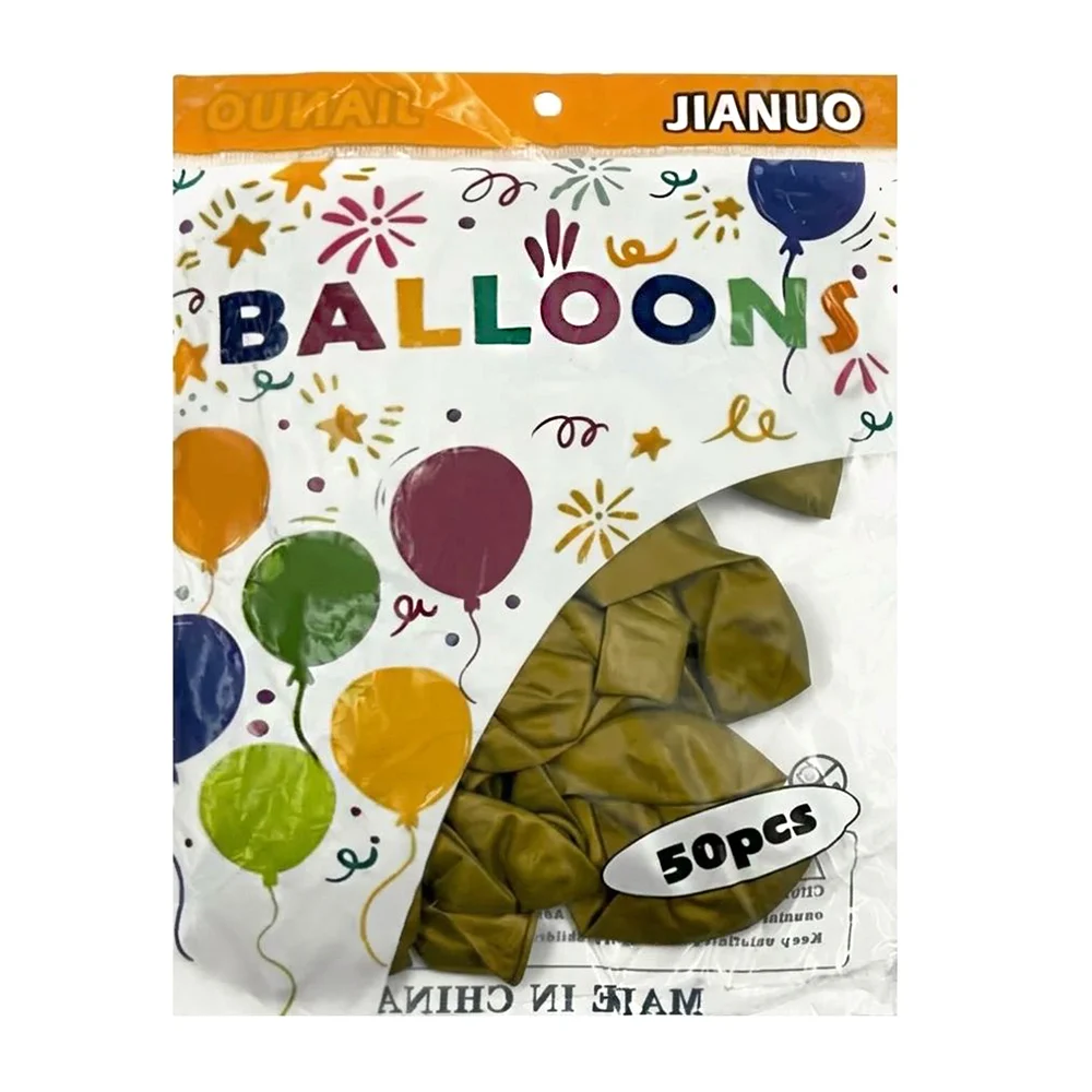 Paquete con 50 globos de látex jianuo en color dorado / balloons / yo…