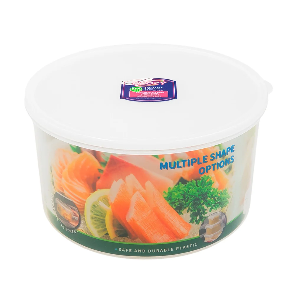 Tupper redondo de plástico transparente, capacidad 1.4l, resistente /…