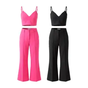 Conjunto con pantalón de vestir y top blusa de tirantes, variedad de …