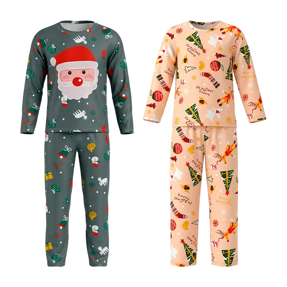Pijama infantil de 2pzas pans y camisa de manga larga con estampado n…