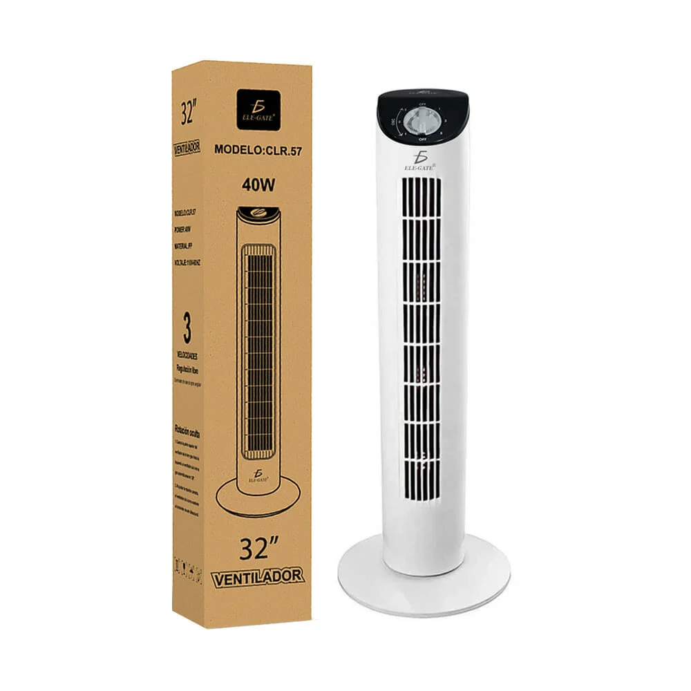 Ventilador de torre silencioso de 32 pulgadas + 3 velocidades 40w clr…