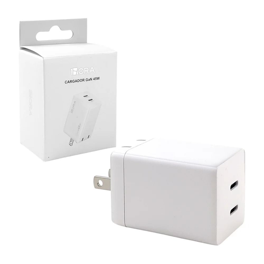 Cubo cargador de 45w 1 hora gan con 2 puertos usb tipo c, variedad de…