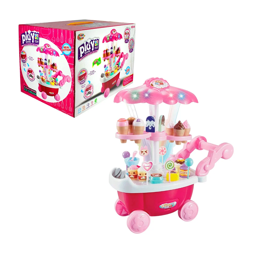 Mini carro con luz, sonido y accesorios tipo comida para niña / play …