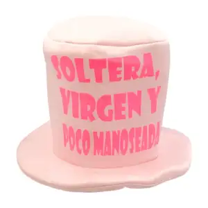 1pza Sombrero grande para fiesta con frase soltera, virgen y poco man…