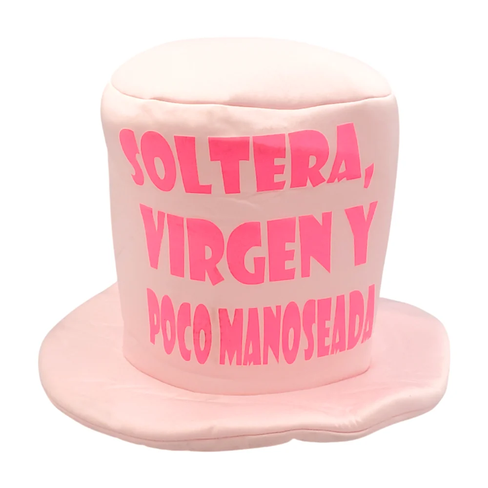 1pza Sombrero grande para fiesta con frase soltera, virgen y poco man…