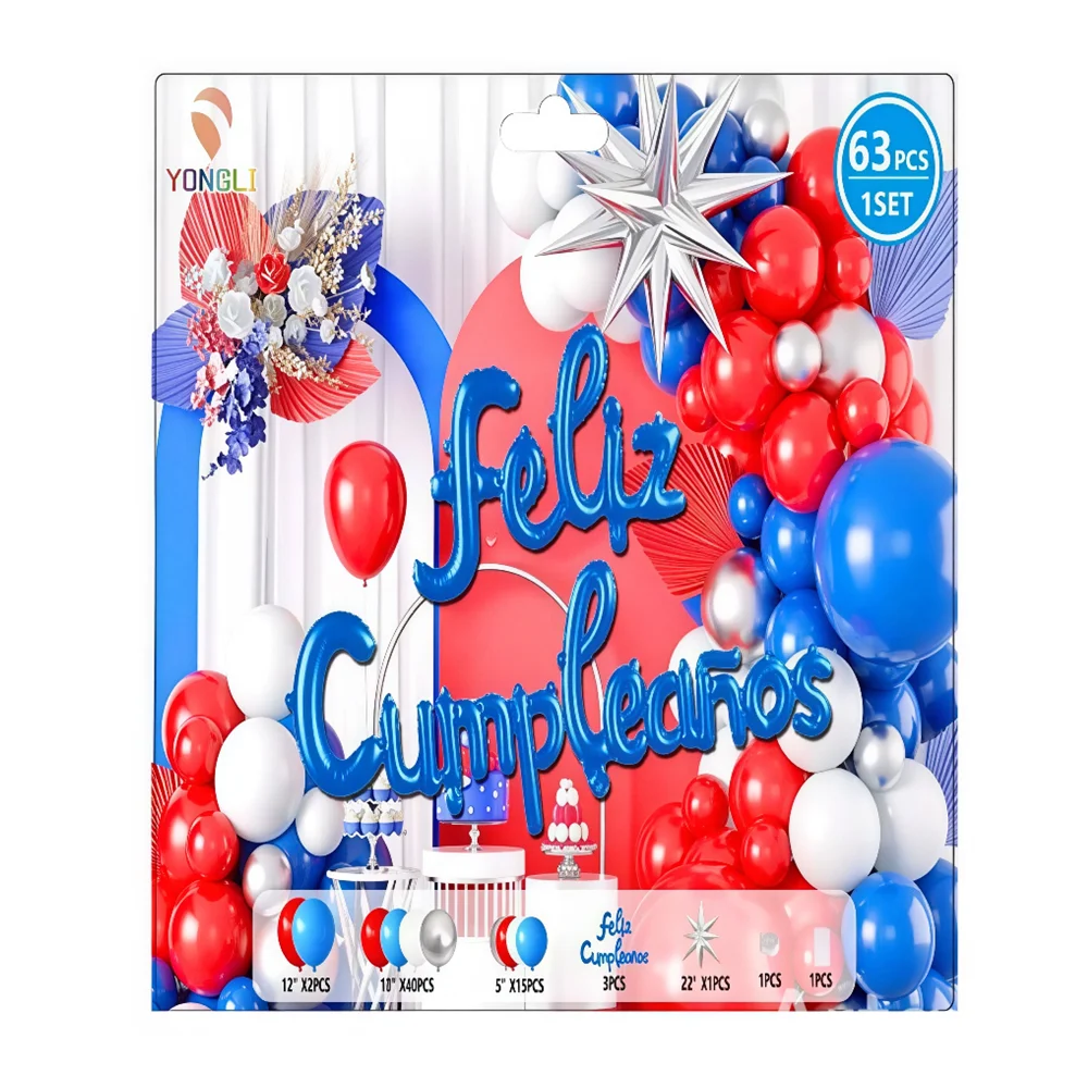 Kit decorativo para fiesta de feliz cumpleaños con 63pcs / yongli / y…