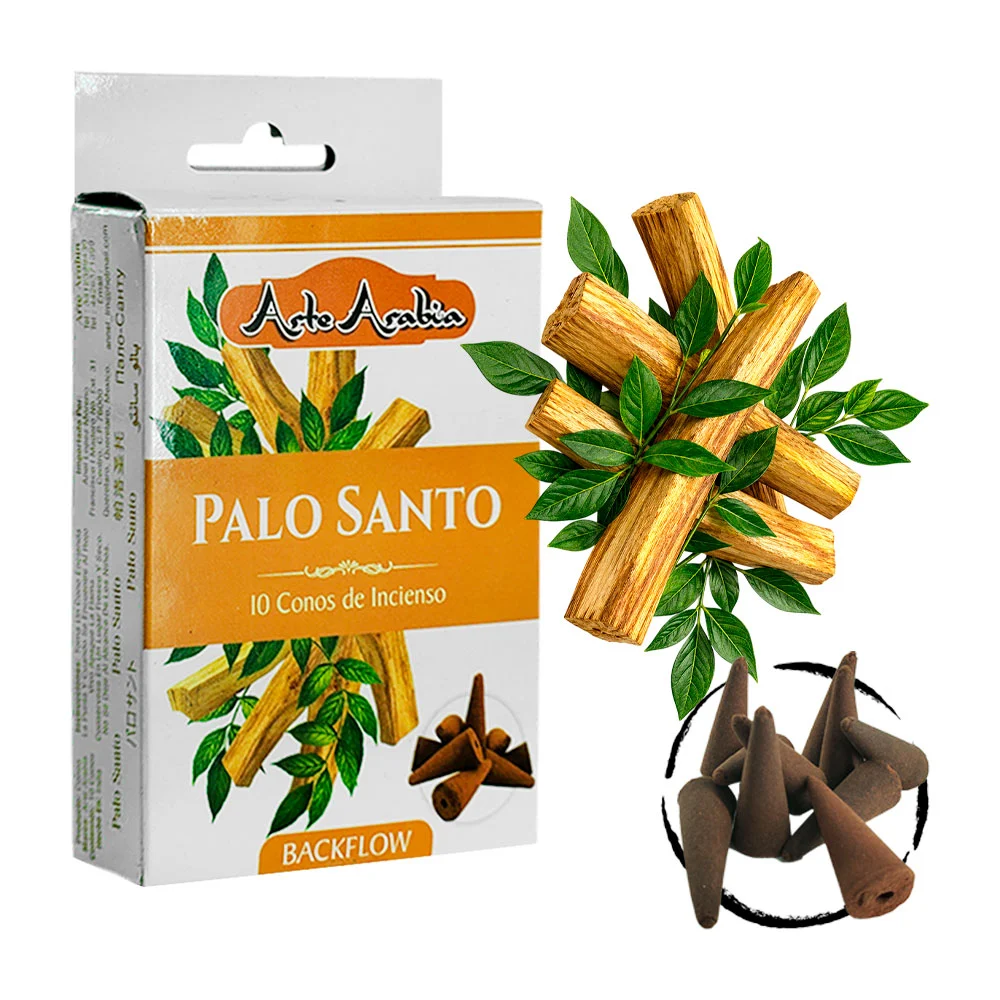 Caja con 10 conos de incienso aroma palo santo / arte arabia / 020728