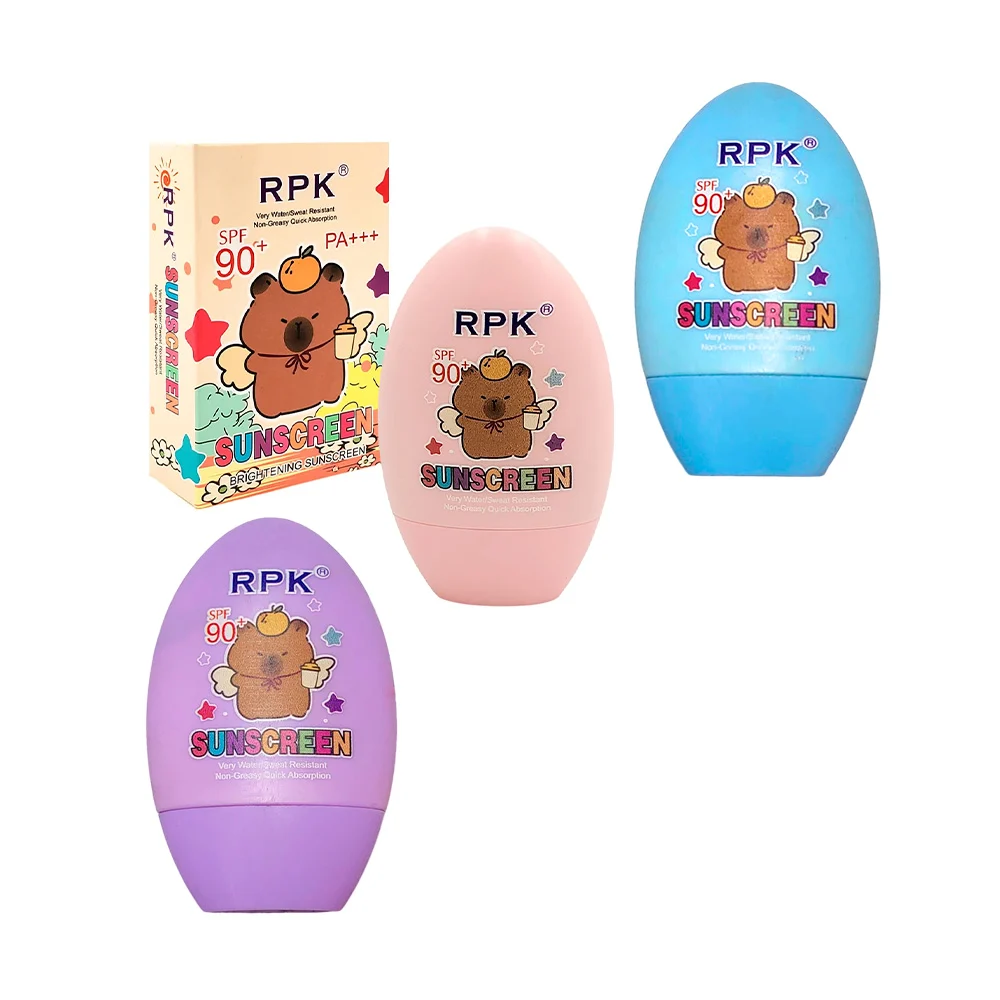 Bloqueador - protector solar en crema, spf 90+ estampado de capibara …