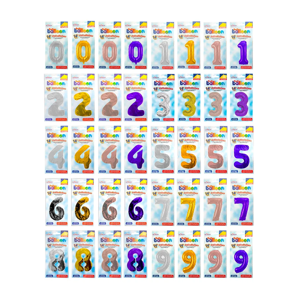 1pza Globo metálico en forma de número 14 pulgadas, variedad de color…