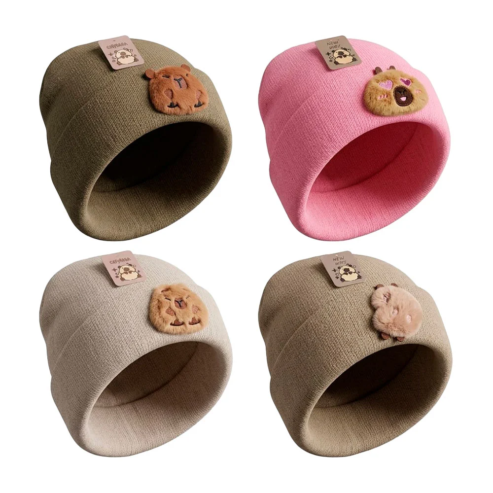 Gorro unitalla con figura decorativa afelpada de capibara, variedad d…