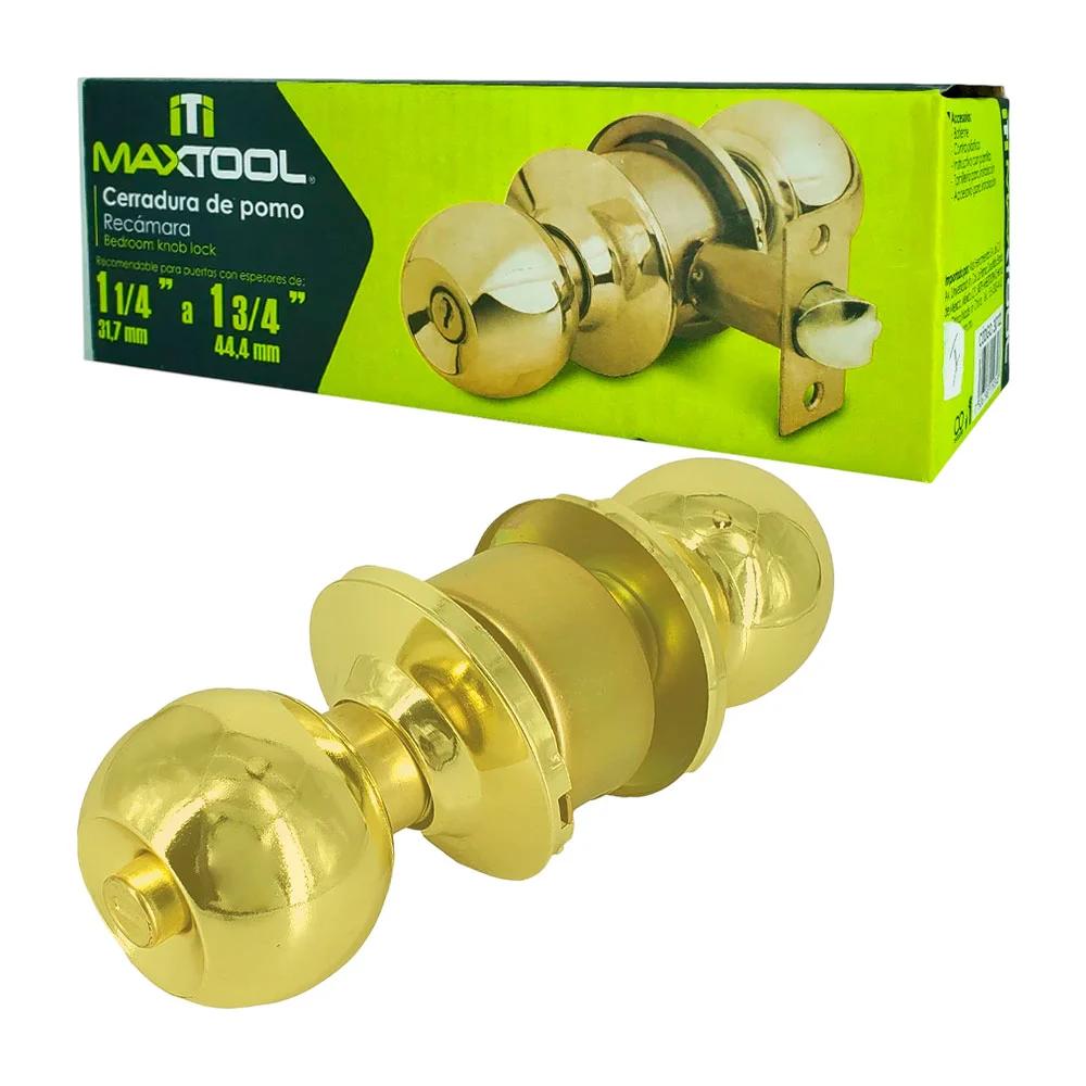 Cerradura de pomo maxtool para puerta de recamara con espesor de 31.7…
