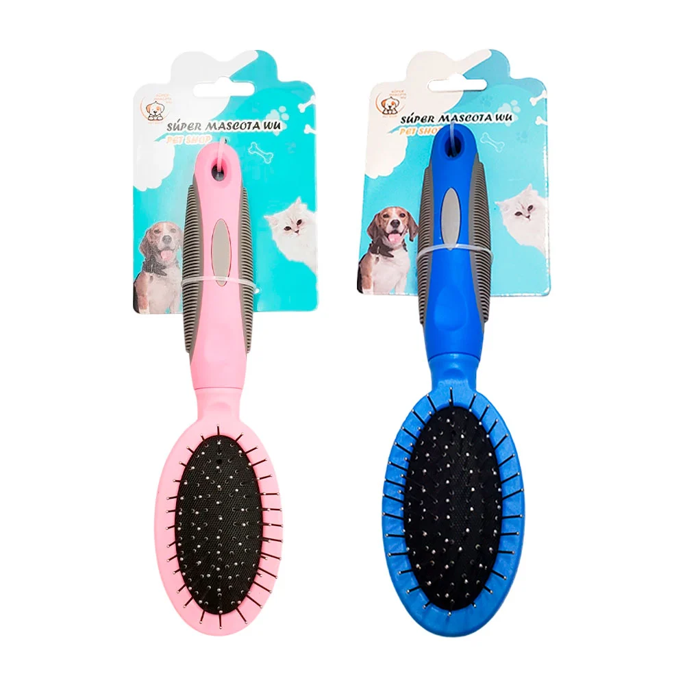 Cepillo para mascotas, con doble cerdas, metálicas y suaves, diseño e…