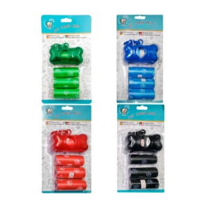 Blíster con 4 rollos de bolsa plástica para heces, dispensador en for…