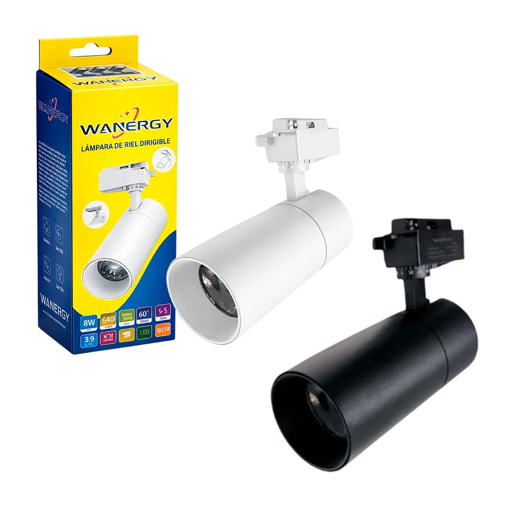 Lámpara de riel dirigible wanergy en color negro con consumo de 30 wa…