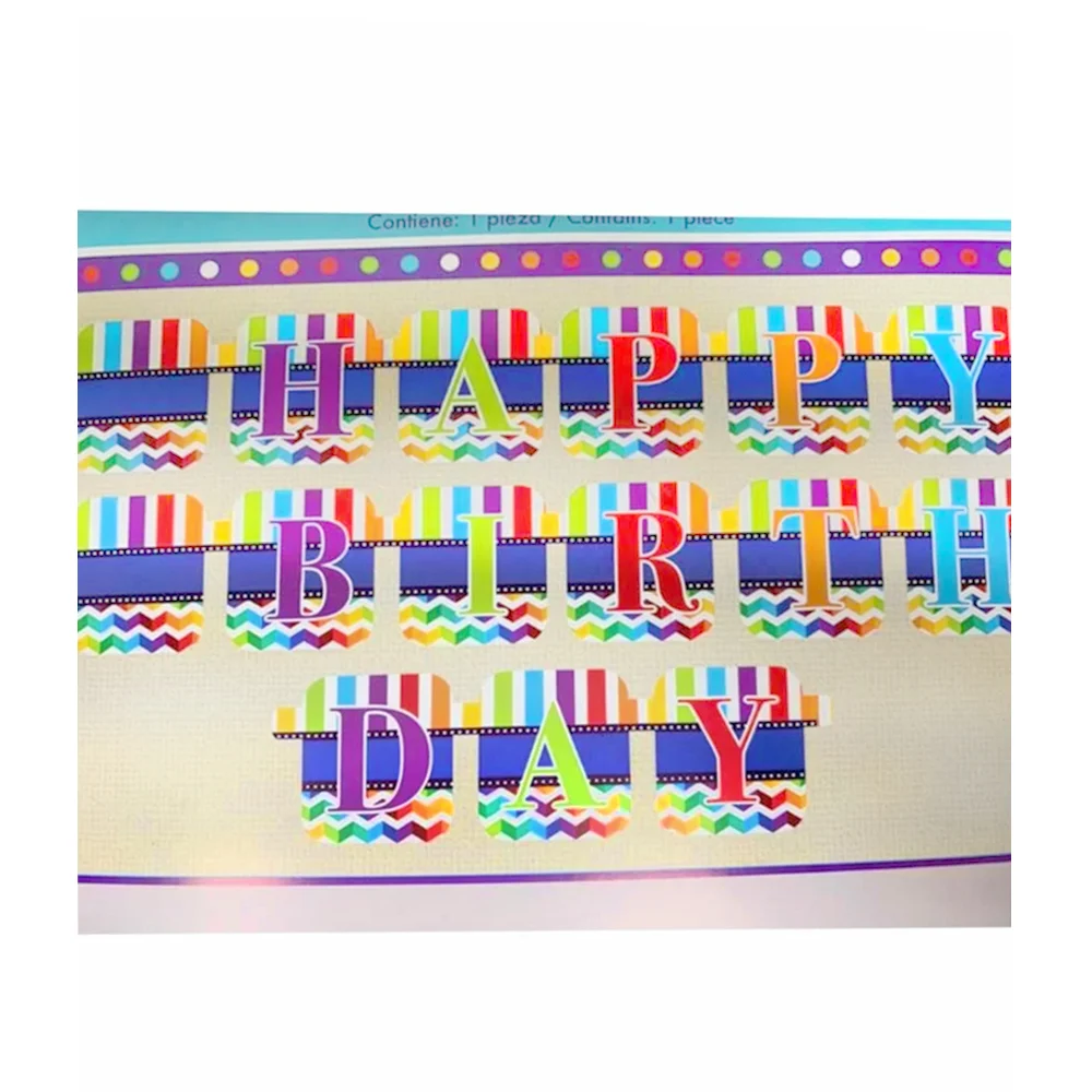 Banner letero móvil happy birthday de 15 piezas granmark con diseño m…