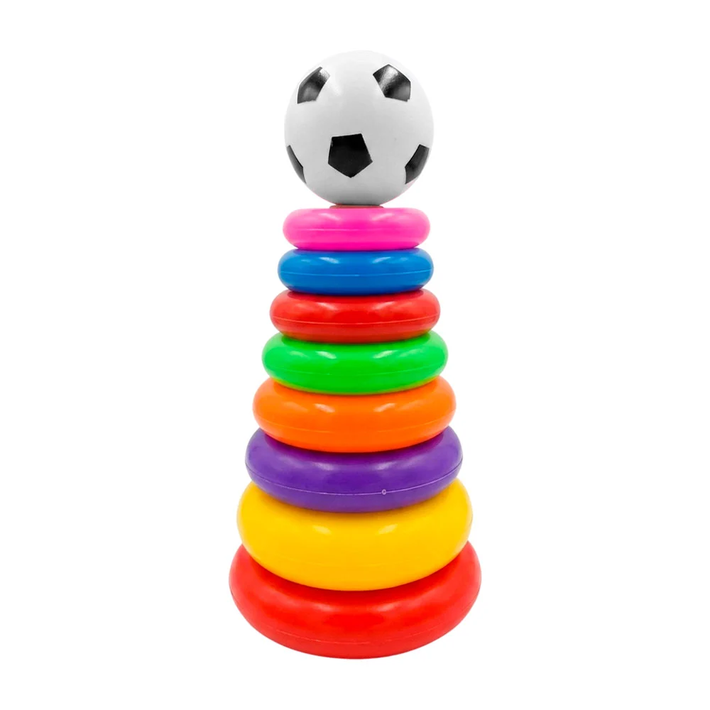 Juguete con aros didácticos + pequeño balón de fútbol, variedad de co…
