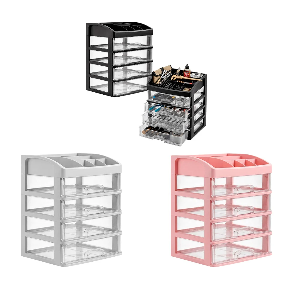 Organizador tipo alhajero, 4 cajones y 6 compartimentos superiores, 3…