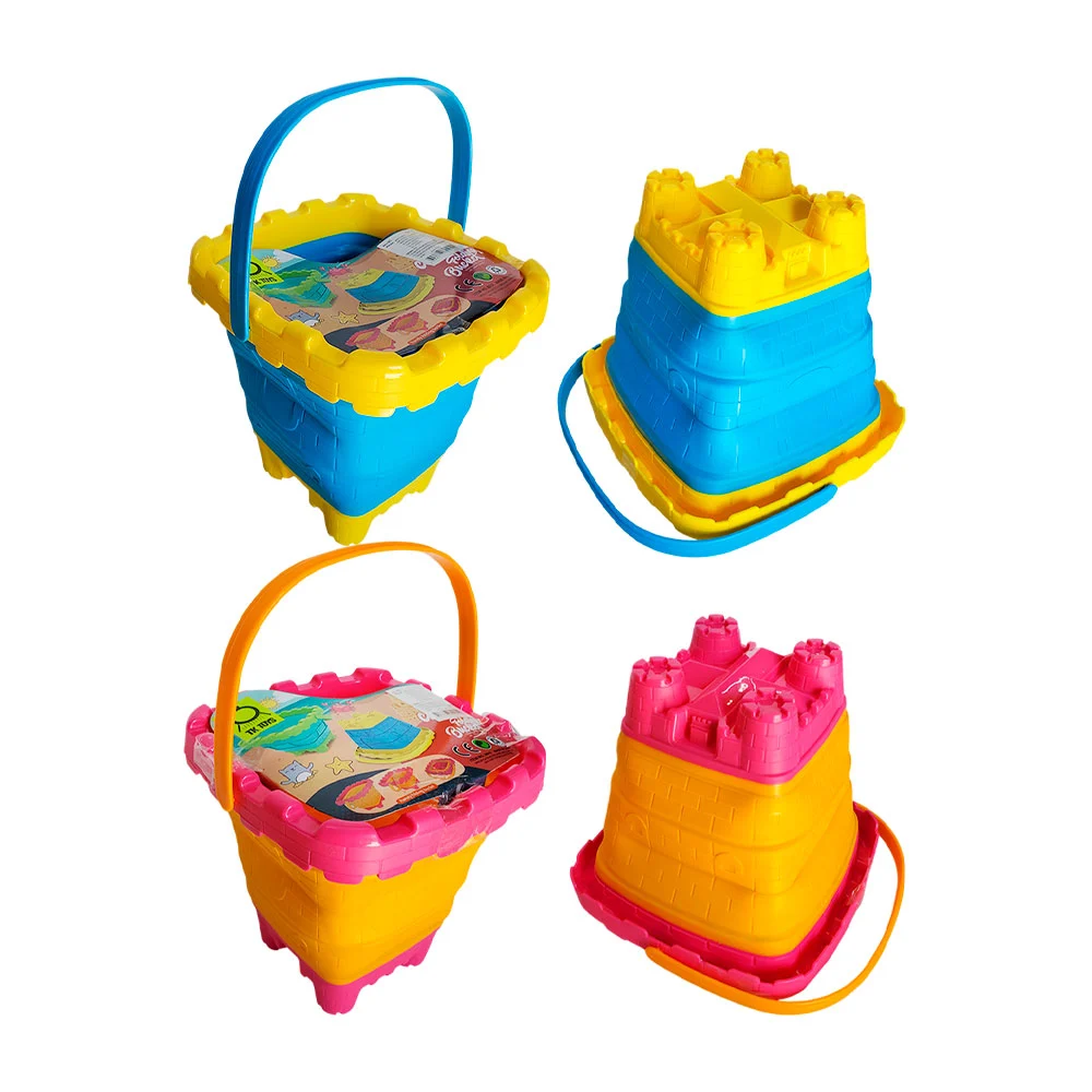 Cubeta plegable para playa con forma de castillo, variedad de colores…