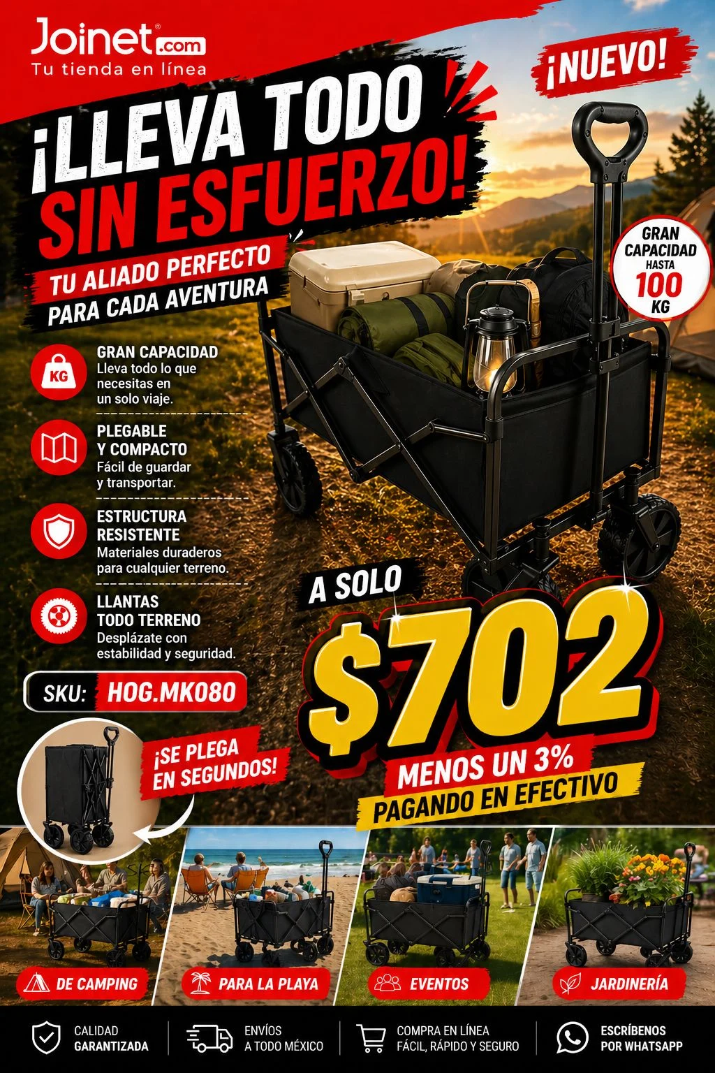 Lleva todo sin esfuerzo!