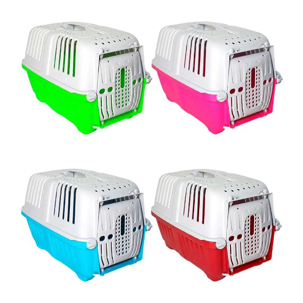 Caja transportadora de plástico para mascotas, variedad de colores / …