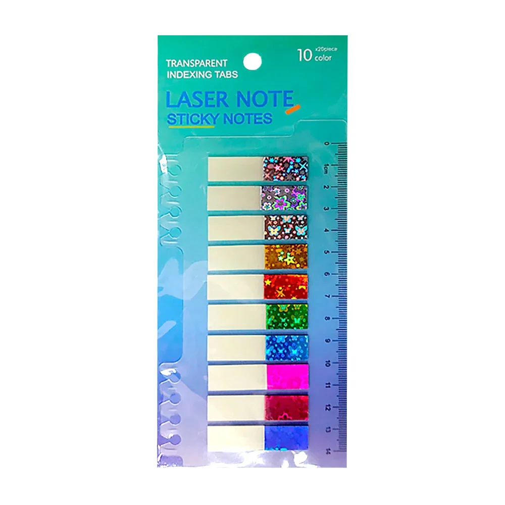 Blíster 10 post it tipo separadores de 44x11mm con diseño holográfico…