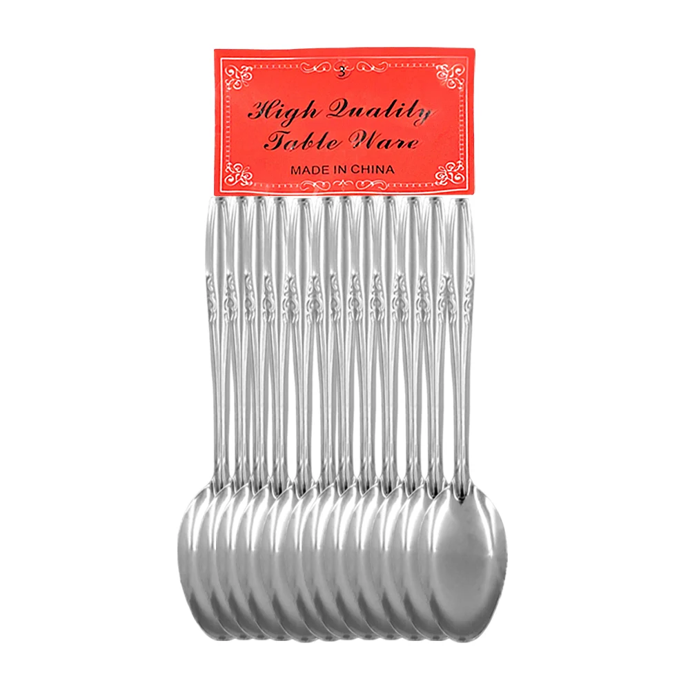 Paquete con 12 cucharas soperas de 18cm de acero inoxidable