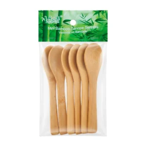 Paquete con 6 cucharas de madera bambú, 15 cm cada una / a4598 / kitc…