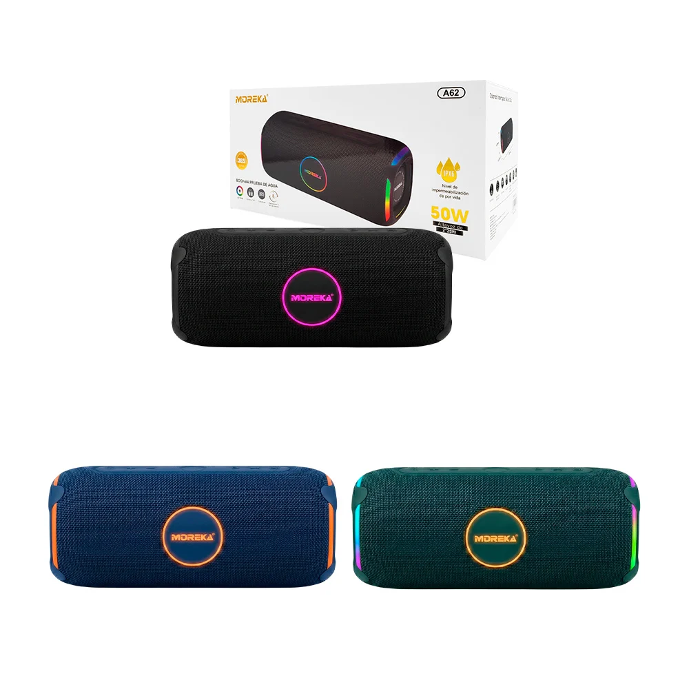 Bocina inalámbrica cilíndrica con iluminación rgb + asa, variedad de …