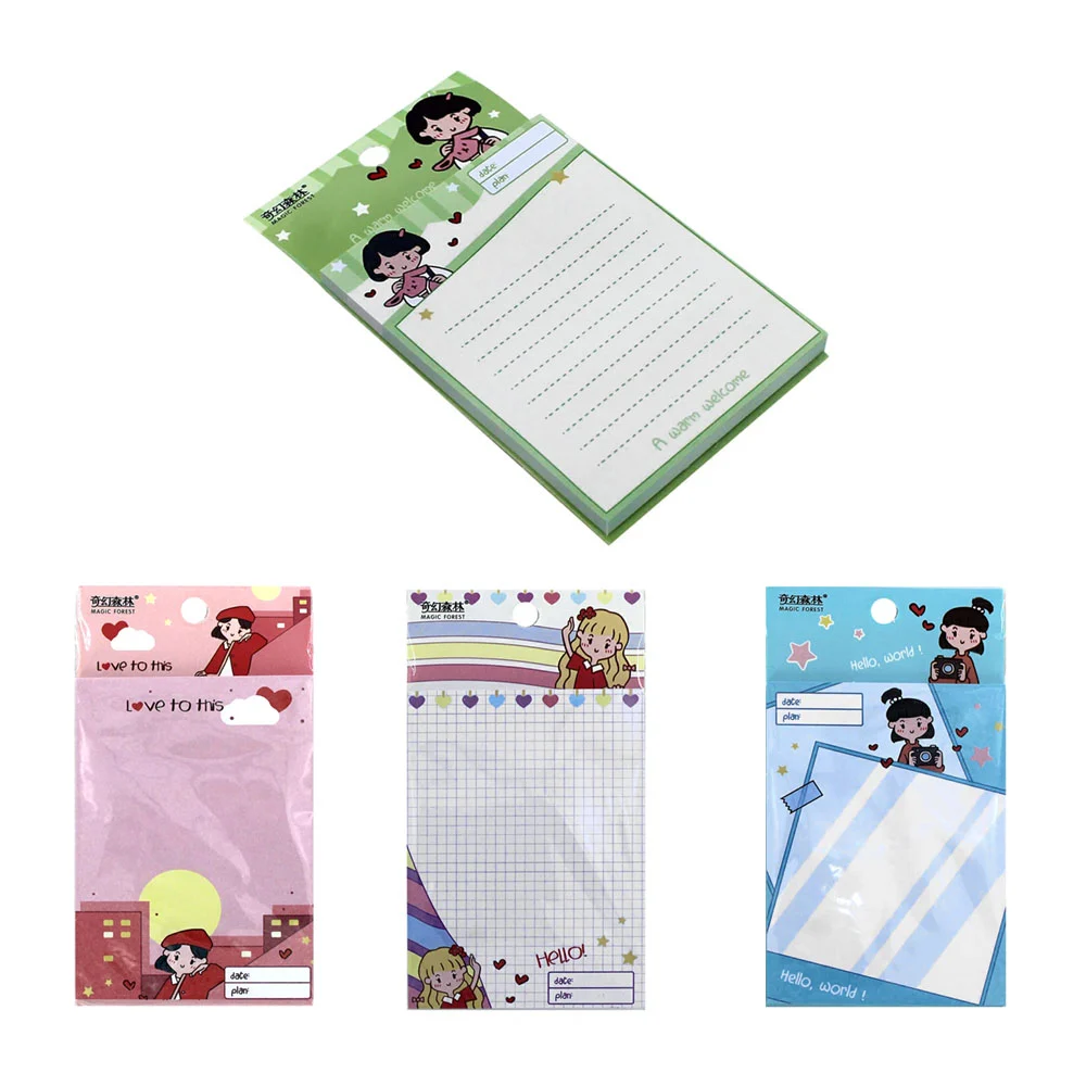 Blíster de post it notas adhesivas con diseño de niña 8x10cm, varieda…