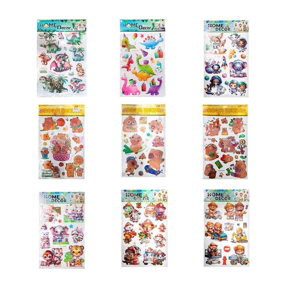 Planilla con stickers - calcomanias grandes con estampado de personaj…