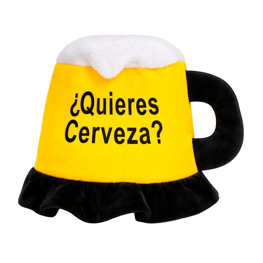 Sombrero de tela para fiesta con diseño de cerveza y frase / ¿quieres…