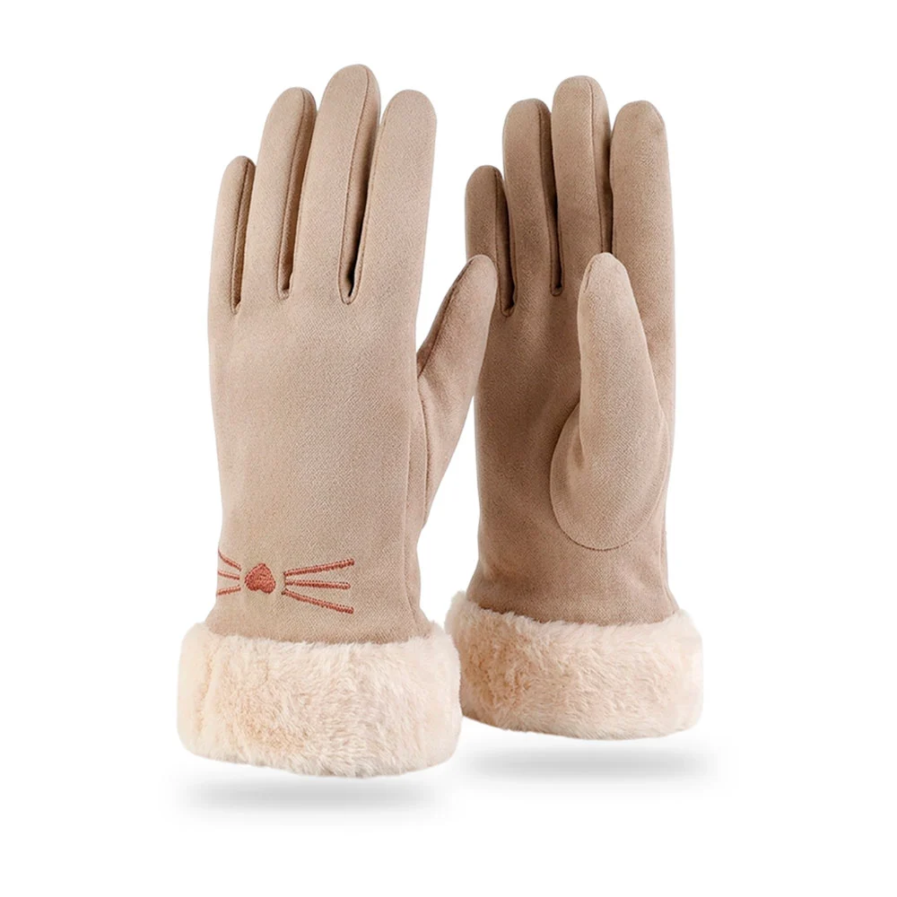 Par de guantes afelpados para mujer con diseño de animales, variedad …