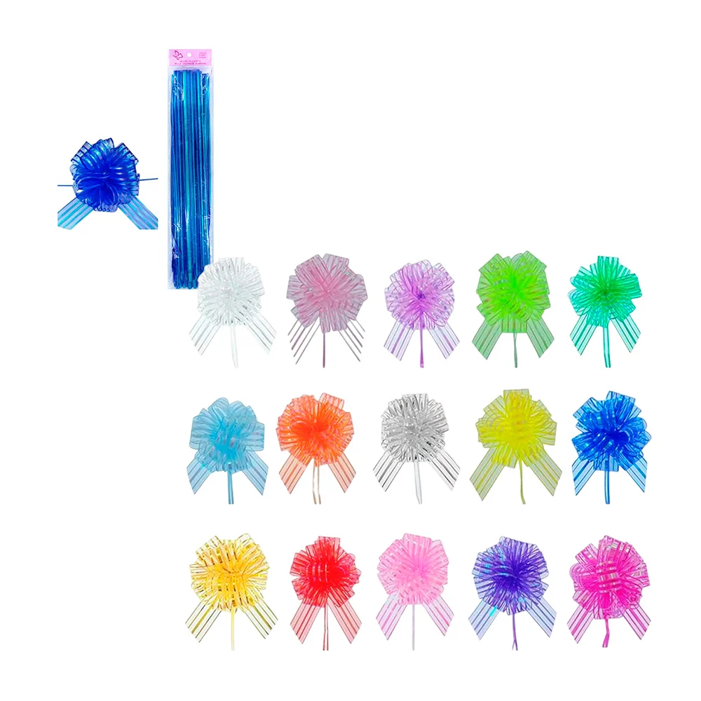 Paquete con 10 listones de tela metálica para hacer moños de regalo 5…