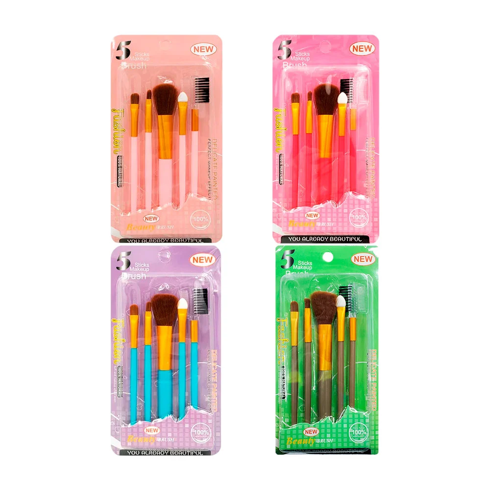 Blíster con 5 brochas aplicadora de maquillaje, variedad de colores /…